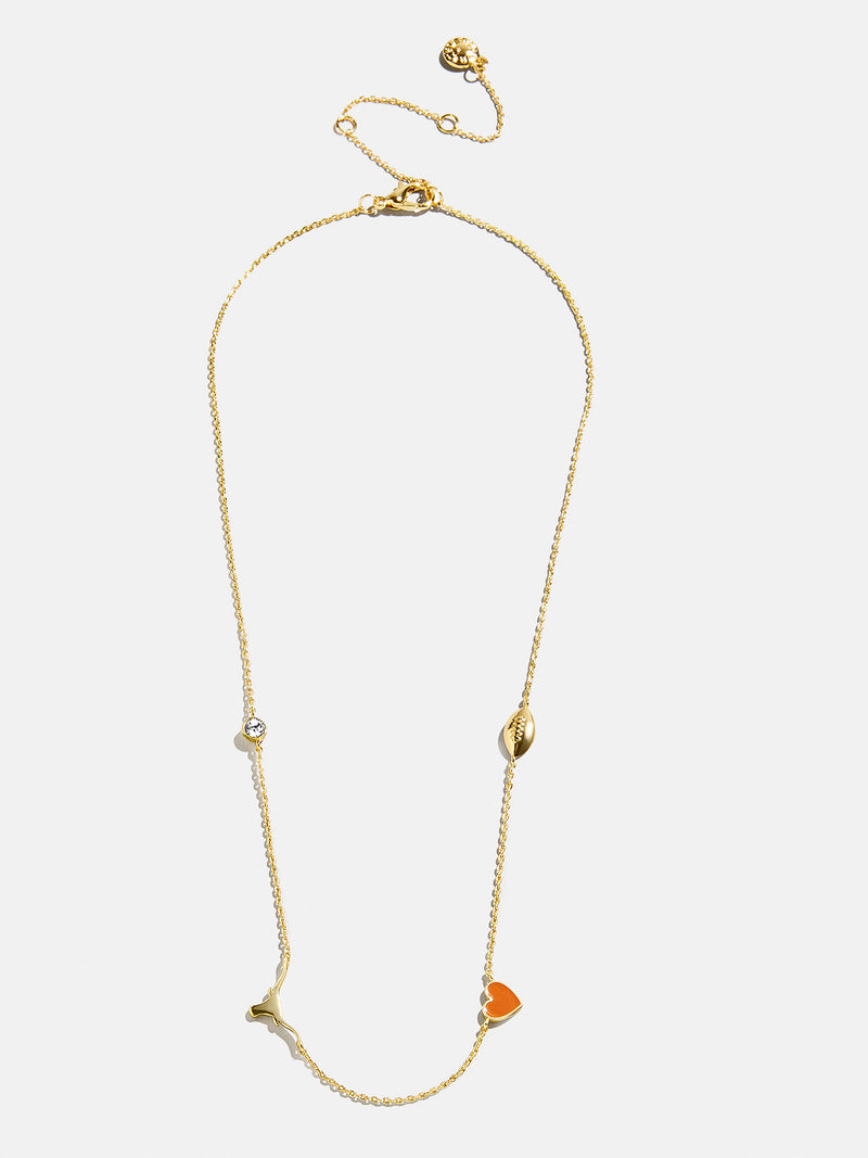 BaubleBar University of Texas at Austin Spaced Charm Necklace - University of Texas at Austin - 
    Gold necklace with University of Texas at Austin charms
  
