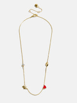 BaubleBar University of Wisconsin Spaced Charm Necklace - University of Wisconsin - 
    Gold necklace with University of Wisconsin charms
  
