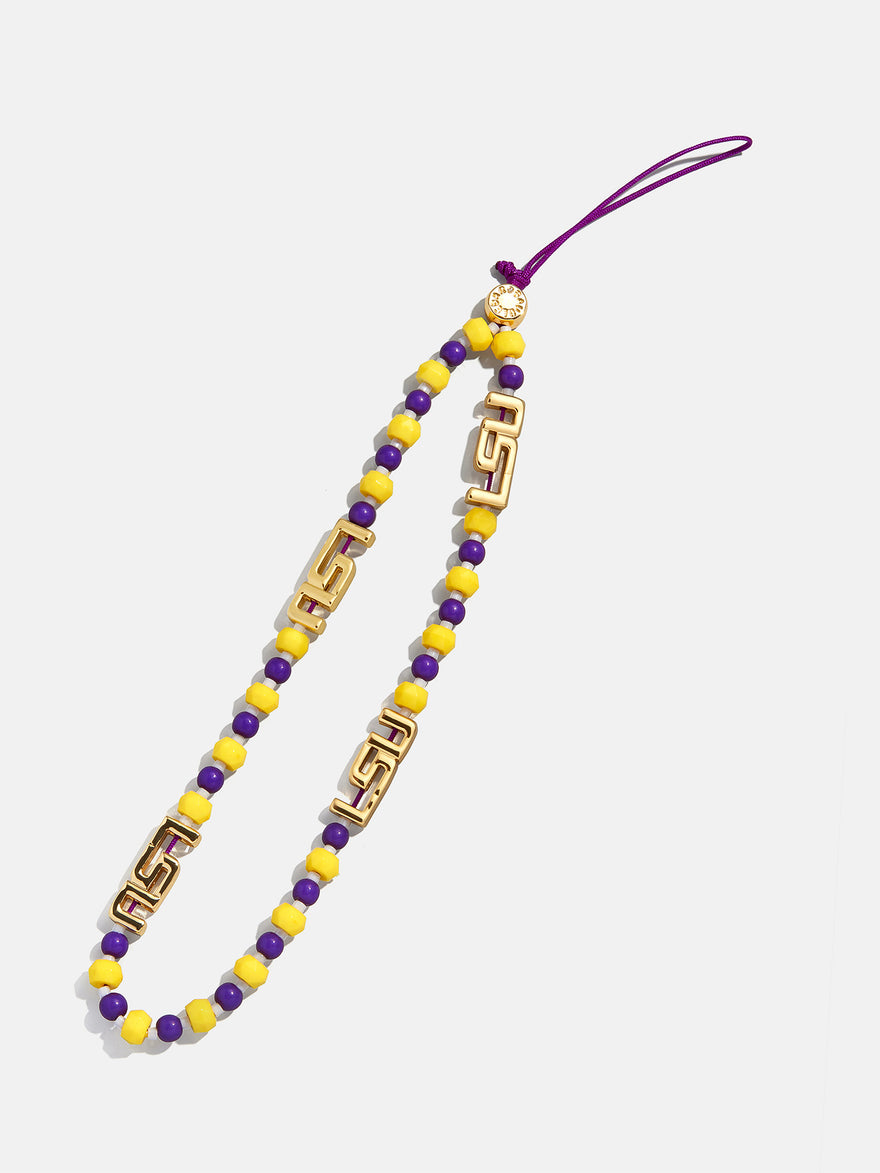 Louisiana State University Beaded Phone Charm - Louisiana State University