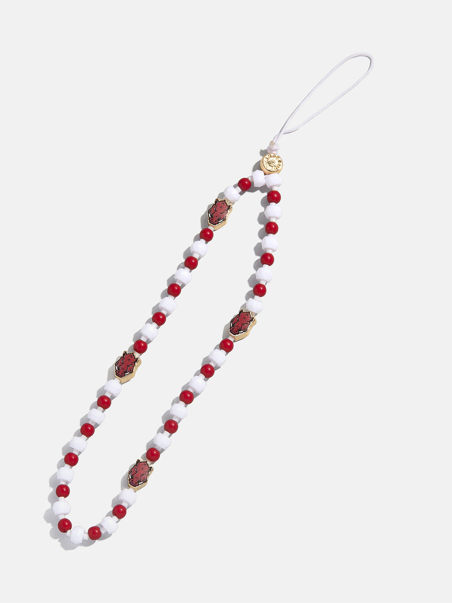 University of Arkansas Beaded Phone Charm - University of Arkansas