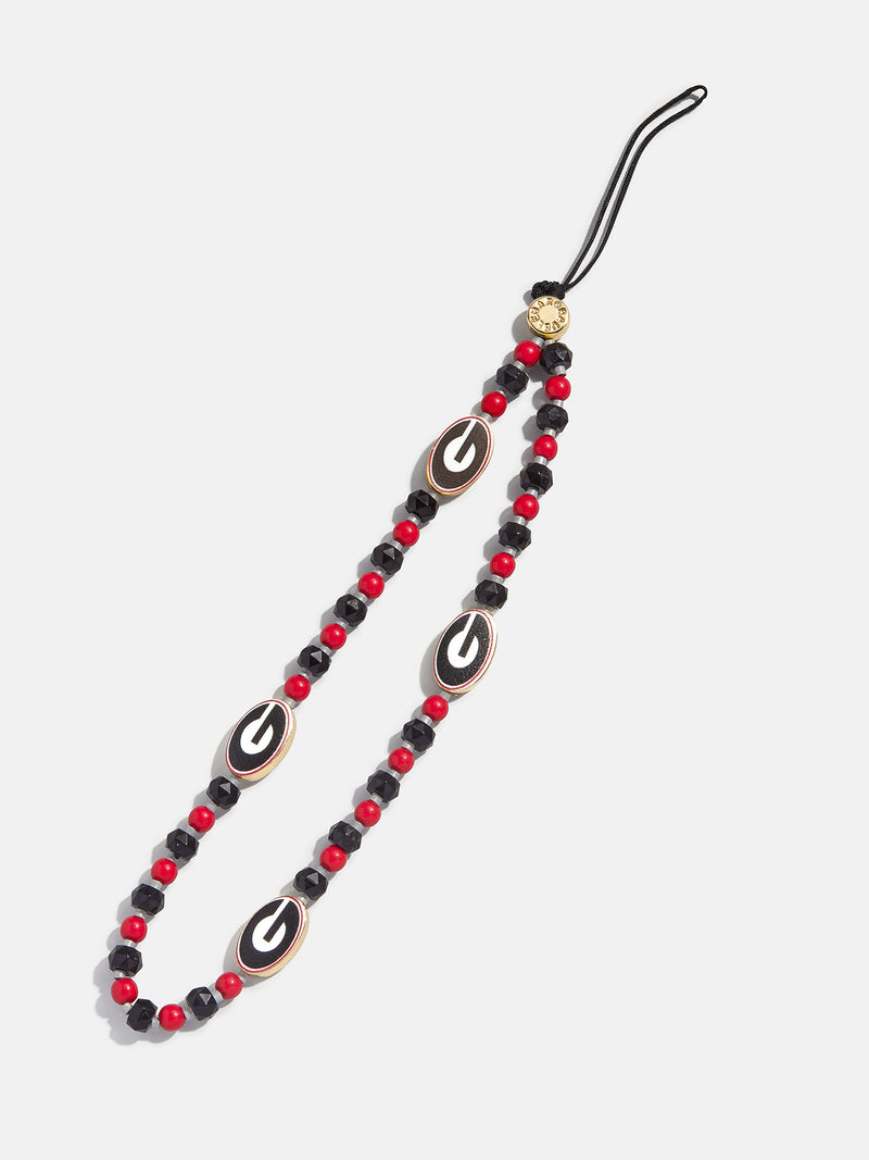 University of Georgia Beaded Phone Charm - University of Georgia