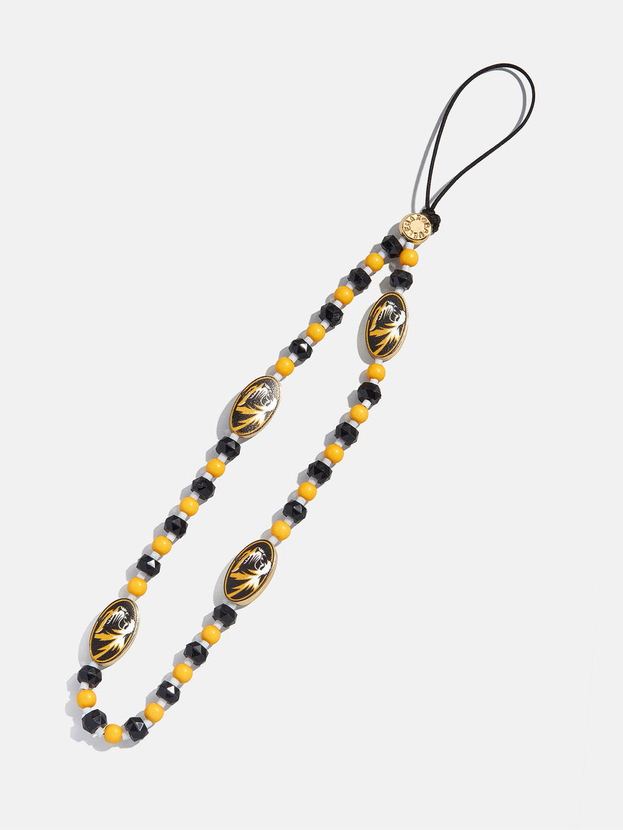 University of Missouri Beaded Phone Charm - University of Missouri
