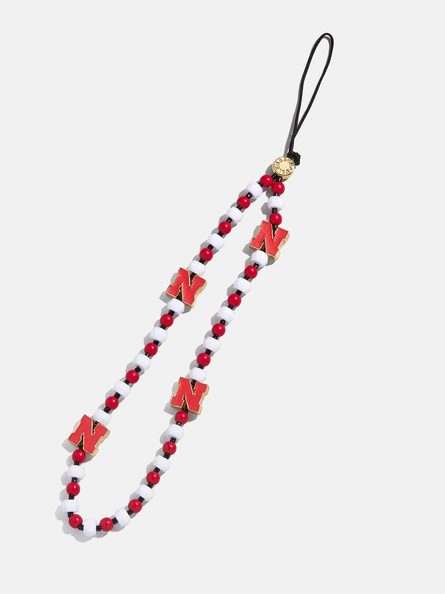 University of Nebraska Beaded Phone Charm - University of Nebraska