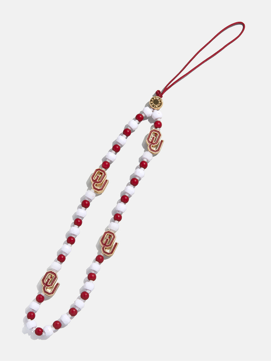 University of Oklahoma Beaded Phone Charm - University of Oklahoma