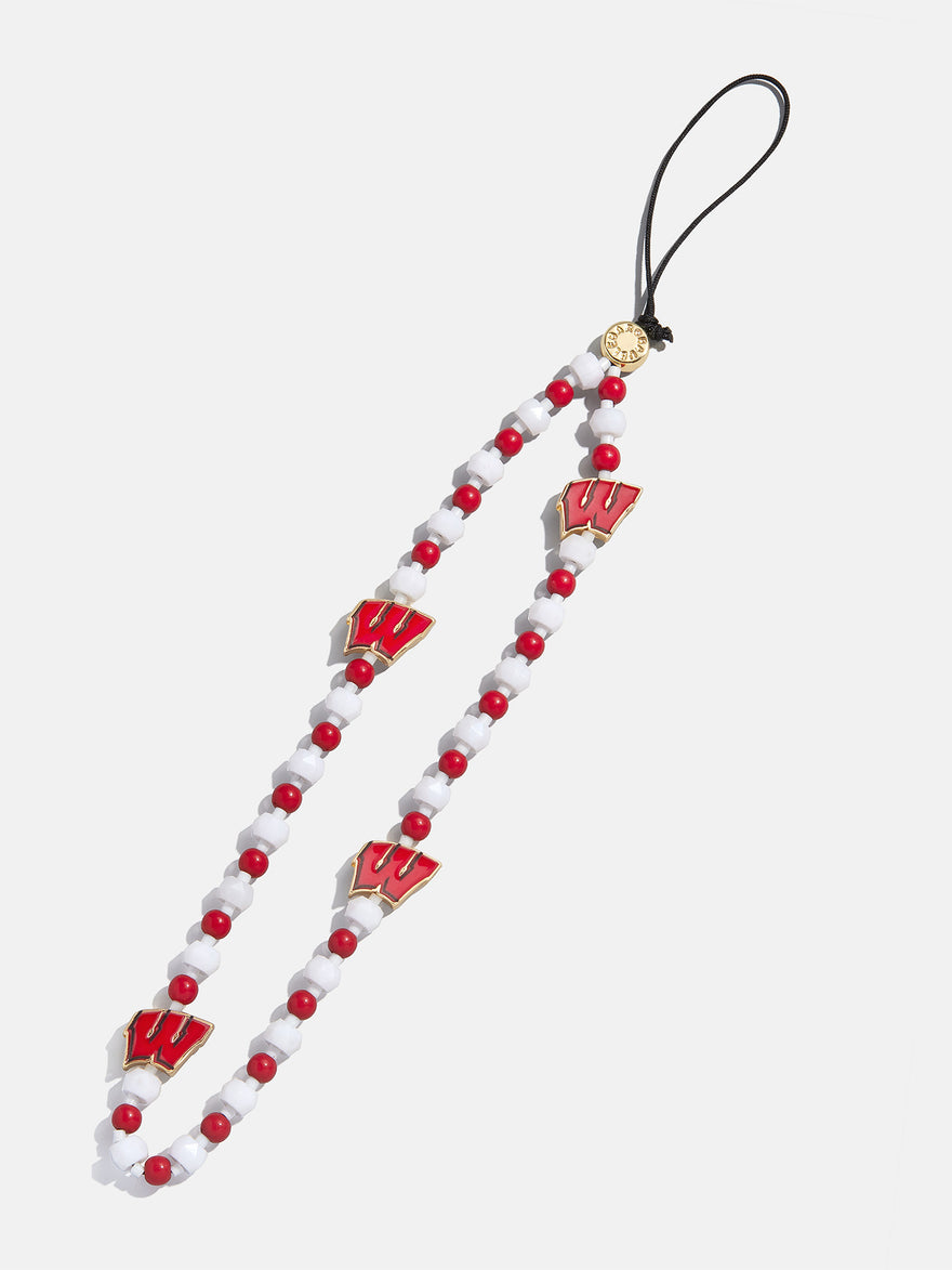 University of Wisconsin Beaded Phone Charm - University of Wisconsin