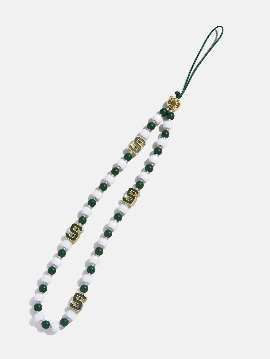 Michigan State University Beaded Phone Charm - Michigan State University
