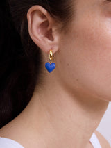 BaubleBar Game Day Heart Drop Earrings - Blue - 
    Gold hoops with heart drop charms
  
