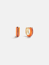 BaubleBar Game Day Enamel Huggie Earrings - Orange - 
    Enamel gold huggie earrings
  
