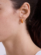 BaubleBar Game Day Enamel Huggie Earrings - Orange - 
    Enamel gold huggie earrings
  
