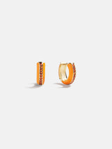 BaubleBar Game Day Enamel Huggie Earrings - Light Orange - 
    Enamel gold huggie earrings
  
