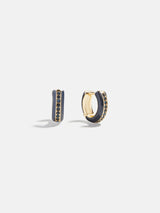 BaubleBar Game Day Enamel Huggie Earrings - Navy - 
    Enamel gold huggie earrings
  
