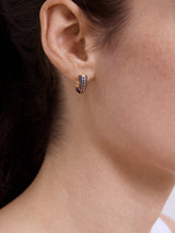 BaubleBar Game Day Enamel Huggie Earrings - Navy - 
    Enamel gold huggie earrings
  
