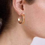 Game Day Baguette Hoop Earrings - Orange