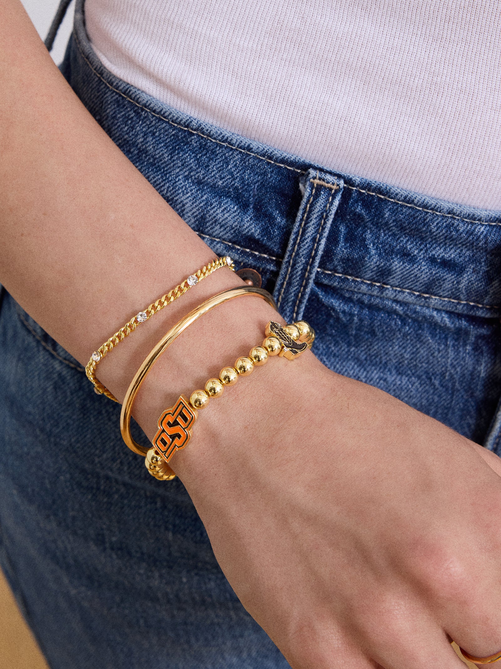 w*※様 palece PALACE EMOTIONAL STUDDED BEA Oklahoma State University Pisa Bracelet - Oklahoma State