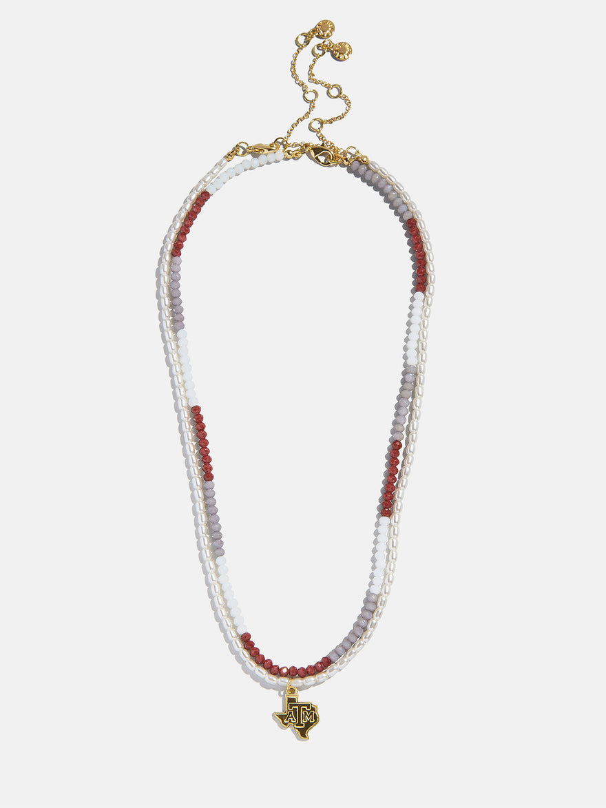 Texas A&M University Beaded Logo Necklace Set - Texas A&M University