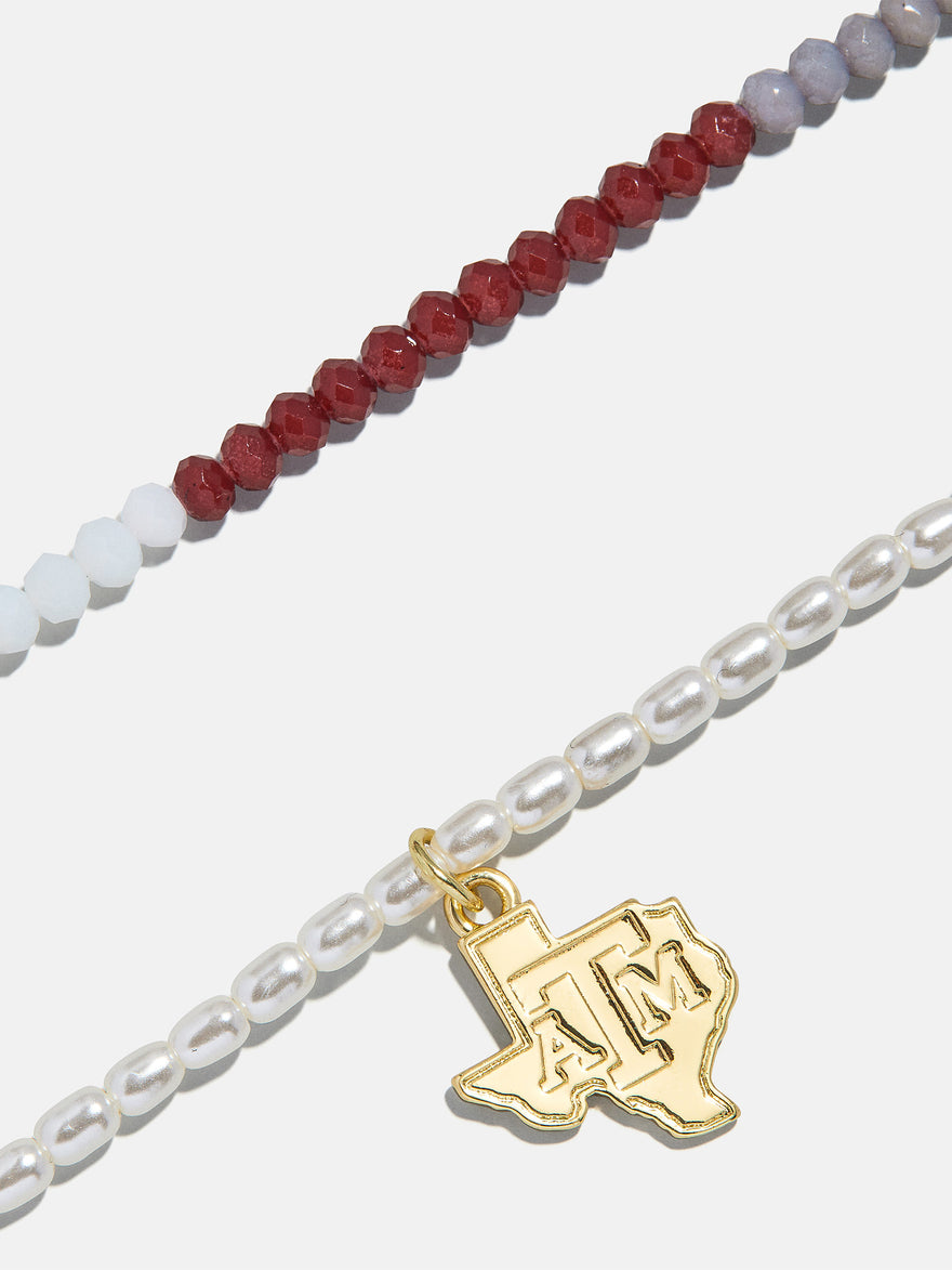 Texas A&M University Beaded Logo Necklace Set - Texas A&M University