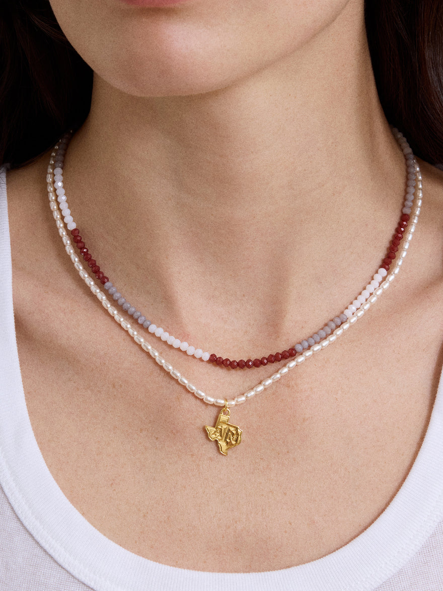 Texas A&M University Beaded Logo Necklace Set - Texas A&M University