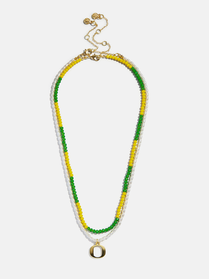 University of Oregon Logo Beaded Necklace Set - University of Oregon