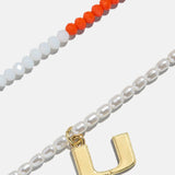 University of Miami Logo Beaded Necklace Set - University of Miami