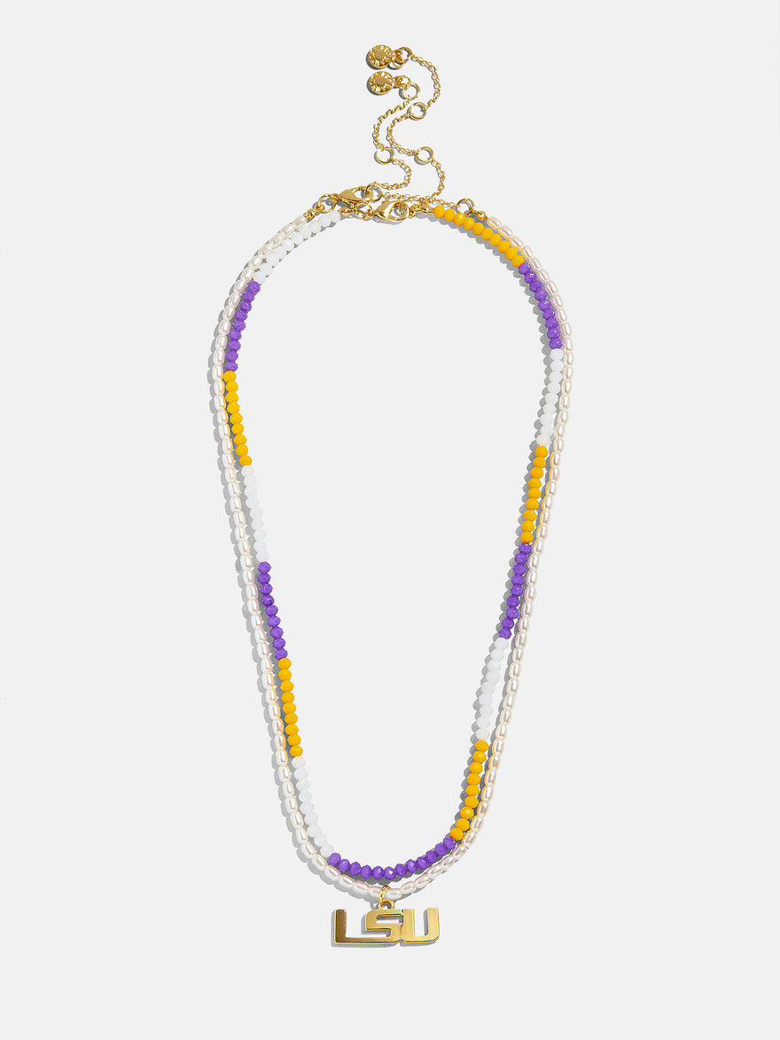 Louisiana State University Beaded Logo Necklace Set - Louisiana State University