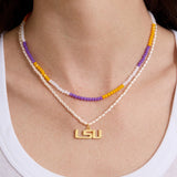 Louisiana State University Beaded Logo Necklace Set - Louisiana State University