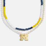 University of Michigan Beaded Logo Necklace Set - University of Michigan