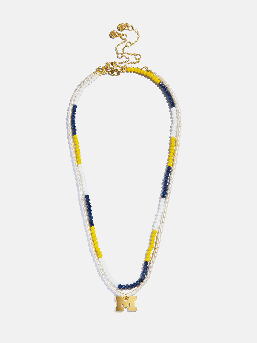 University of Michigan Beaded Logo Necklace Set - University of Michigan