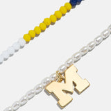 University of Michigan Beaded Logo Necklace Set - University of Michigan
