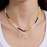 University of Michigan Beaded Logo Necklace Set - University of Michigan