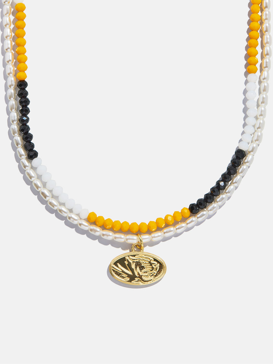 University of Missouri Beaded Logo Necklace Set - University of Missouri