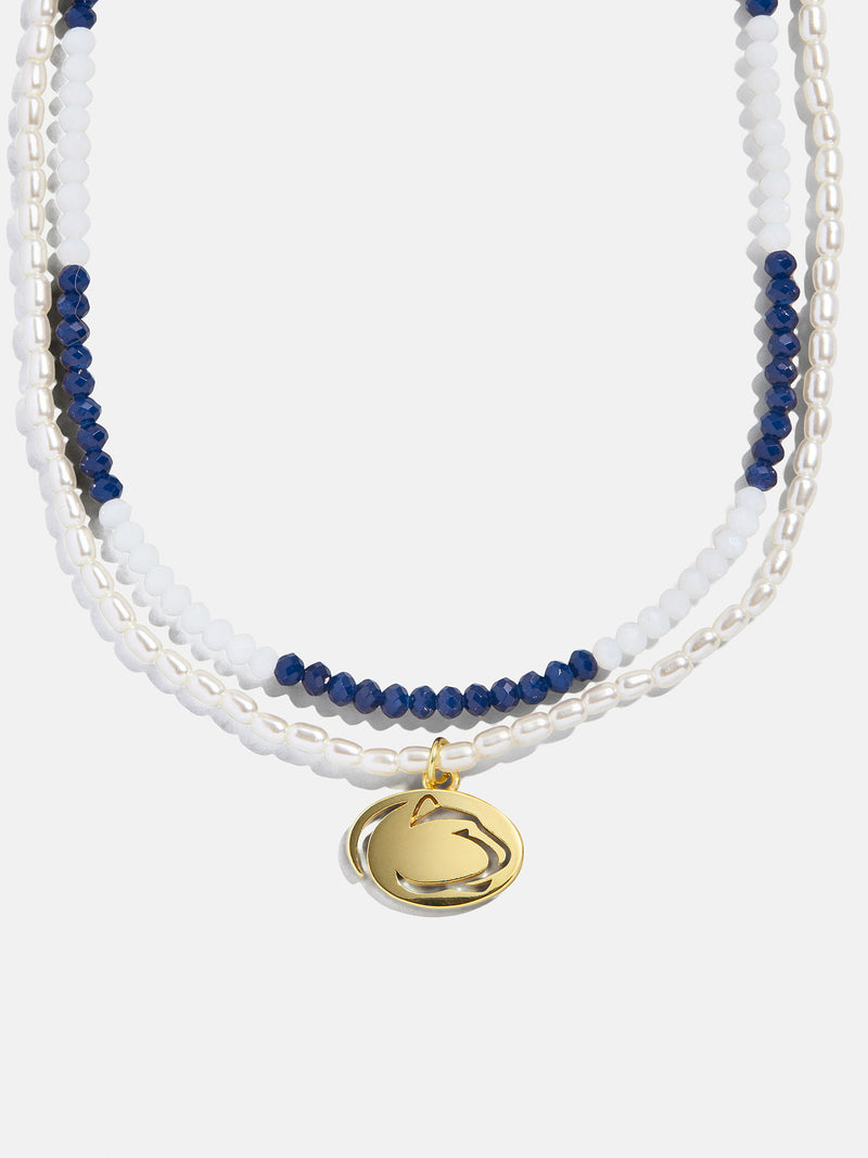 Penn State University Beaded Logo Necklace Set - Penn State University