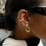 Lila 18K Gold Hoop Earrings - Gold/Pavé