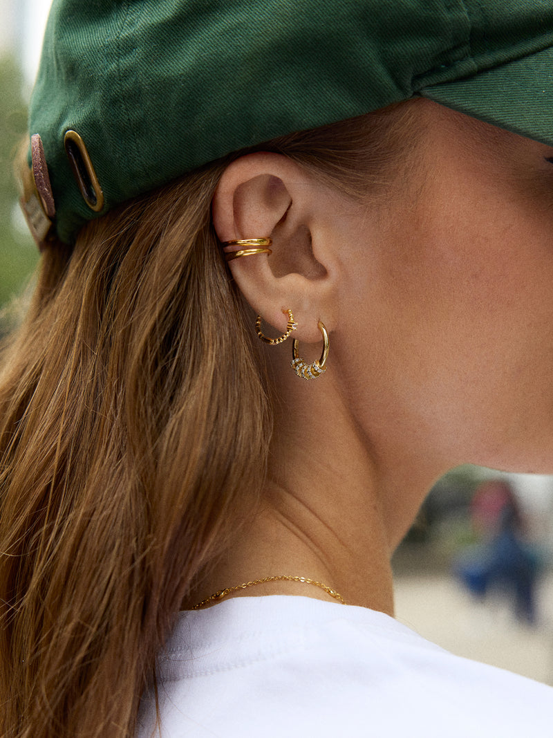 BaubleBar Lila 18K Gold Hoop Earrings - Gold/Pavé - 
    Enjoy 25% Off. It's the Big Biannual Event: This Week Only
  
