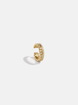 BaubleBar Kat 18K Gold Layered Ear Cuff - Gold/Pavé - 
    Gold earring cuff
  
