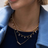 Joelle 18K Gold Crystal Necklace - Gold/Pavé