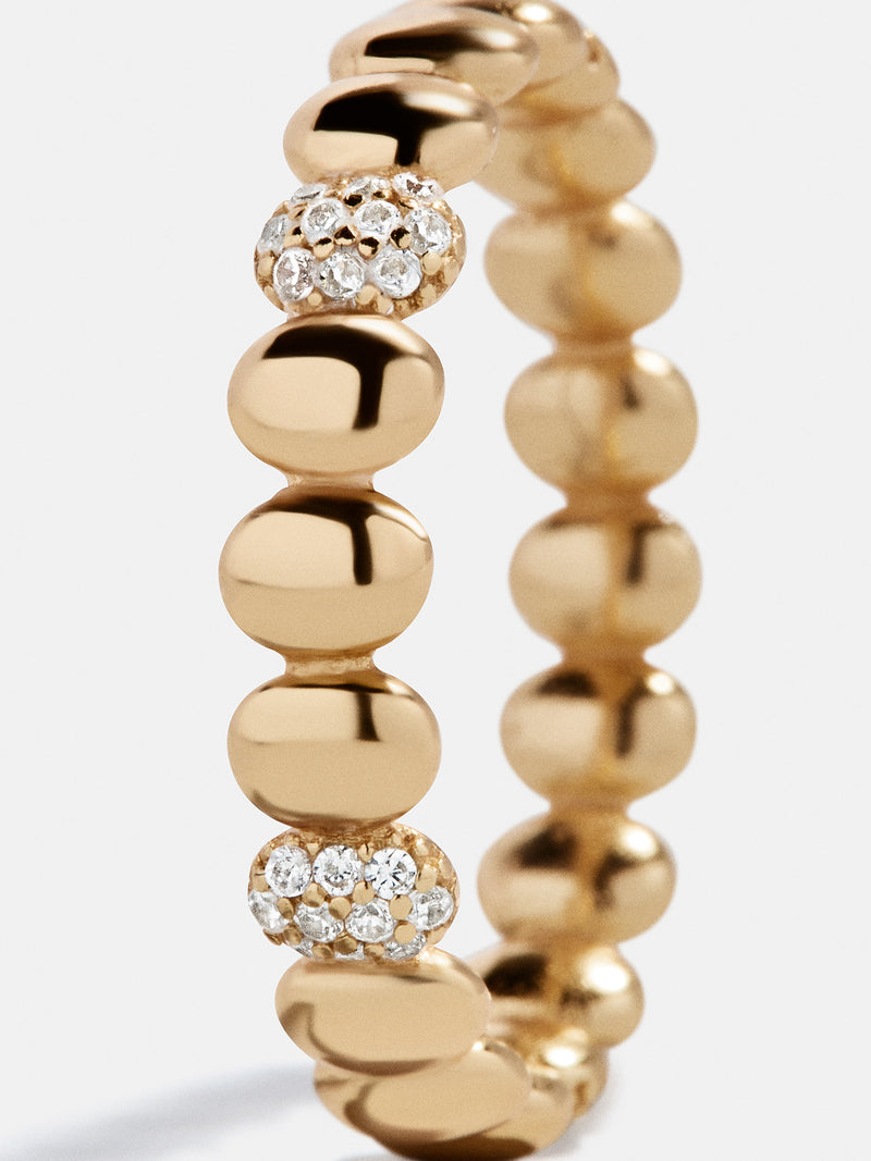 BaubleBar Alyssa 18K Gold Ring - Gold/Pavé - 
    Gold stacking ring
  
