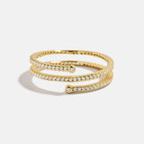 Miranda 18K Gold Wrap Ring - Gold/Pavé