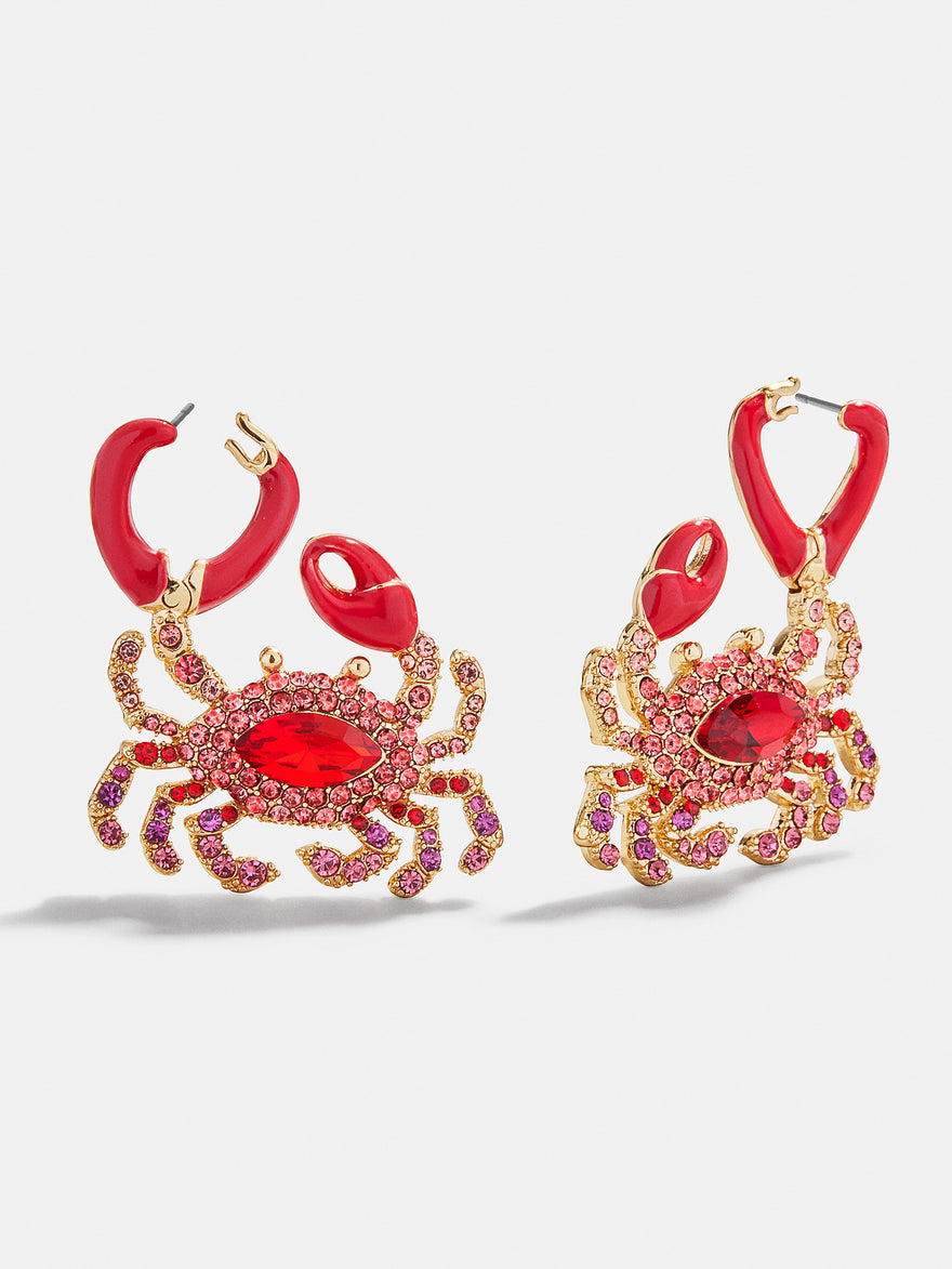 In A Pinch Crab Earrings - Red