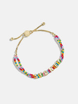BaubleBar Rainbow Kids’ Custom Nameplate Bracelet  - Multi - 
    Pull-tie beaded bracelet
  
