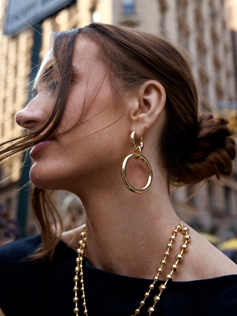 BaubleBar Viviana Hoop Earrings - Gold - 
    Gold hoop earrings
  
