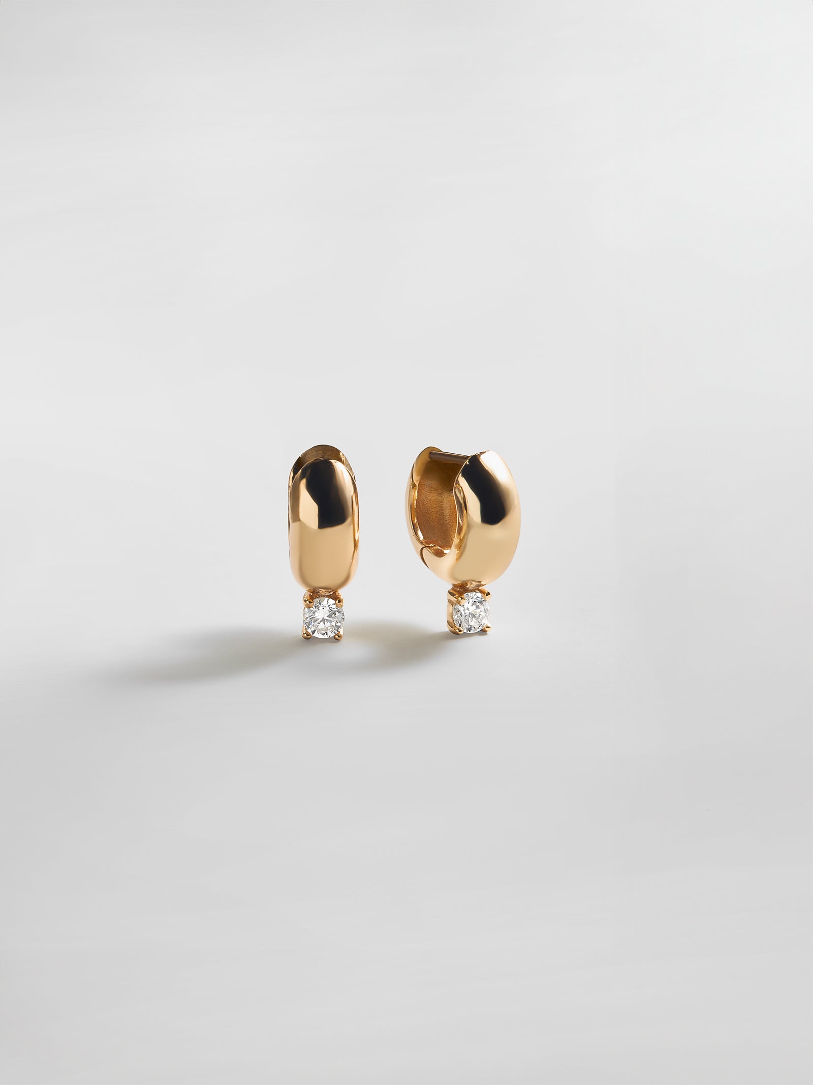 Kourtney Huggie Earrings - Kourtney Gold Plated Brass Earrings