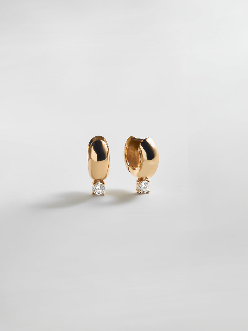 Kourtney Huggie Earrings - Kourtney Gold Plated Brass Earrings