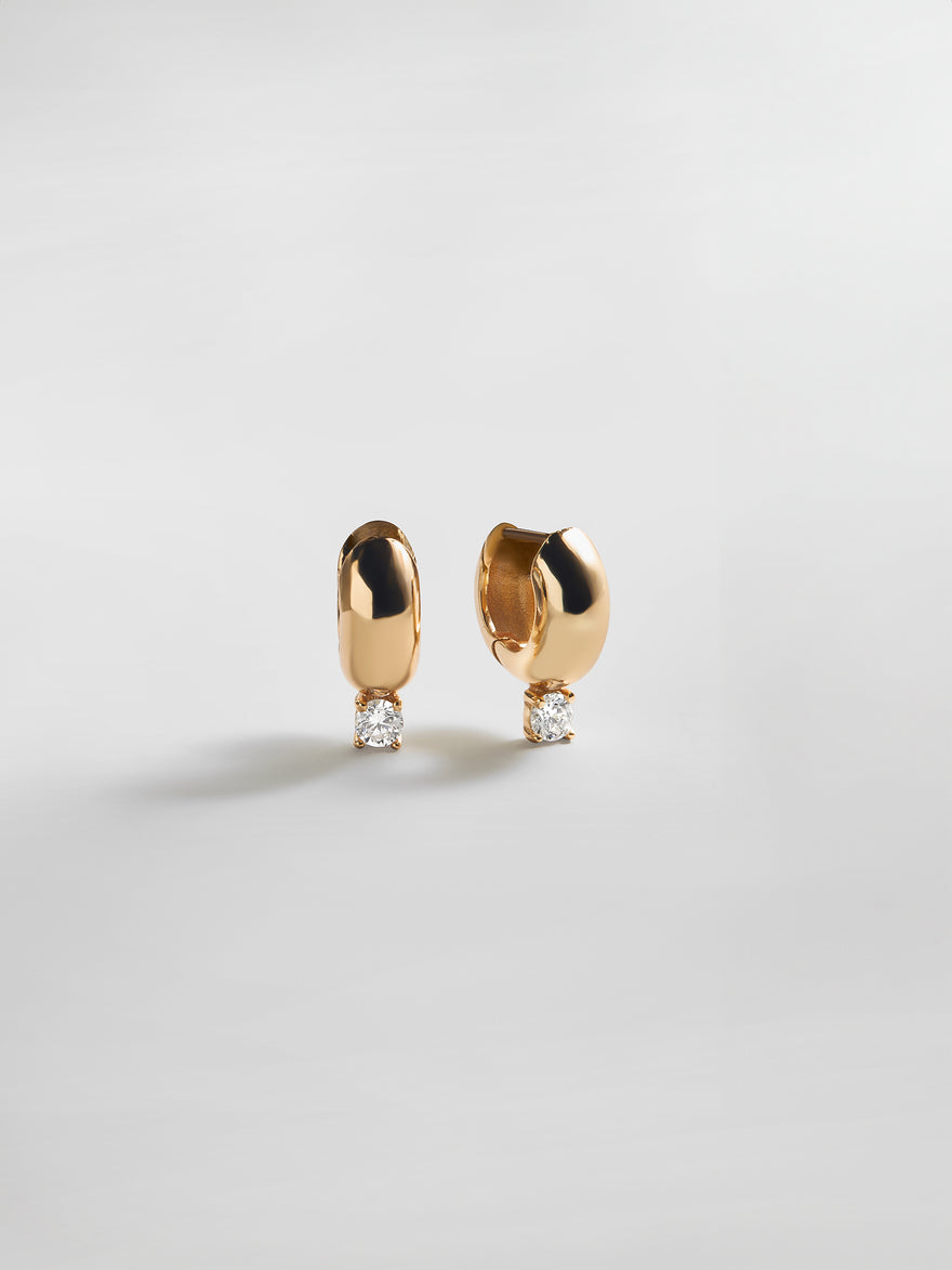 Kourtney Huggie Earrings - Kourtney Gold Plated Brass Earrings