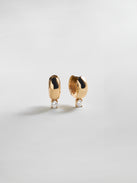 Kourtney Huggie Earrings - Kourtney Gold Plated Brass Earrings