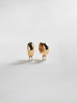 BaubleBar Kourtney Huggie Earrings - Kourtney Gold Plated Brass Earrings - 
    Gold earrings with crystals 
  
