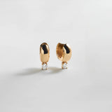 Kourtney Huggie Earrings - Kourtney Gold Plated Brass Earrings