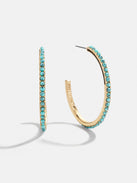 Nina Semi-Precious Hoop Earrings - Gold/Turquoise