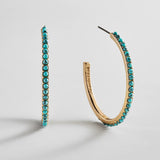 Nina Semi-Precious Hoop Earrings - Gold/Turquoise