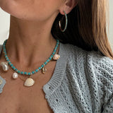 Nina Semi-Precious Hoop Earrings - Gold/Turquoise
