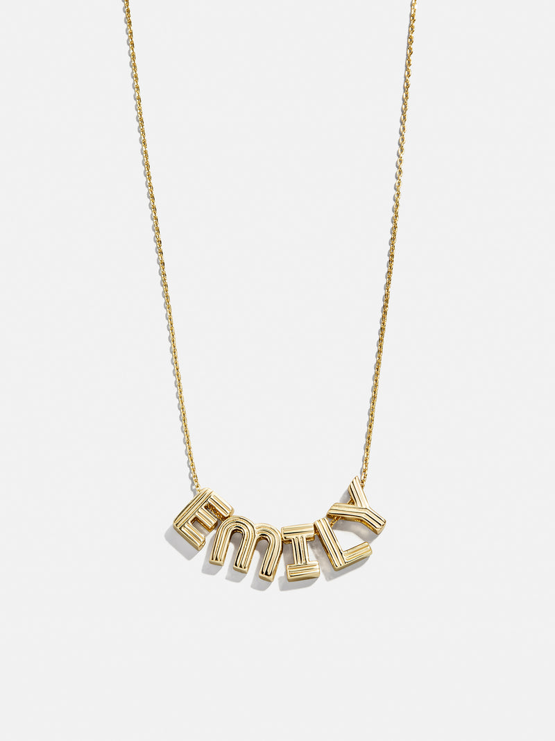 Retro Letter Custom Necklace - Retro Bubble Letter